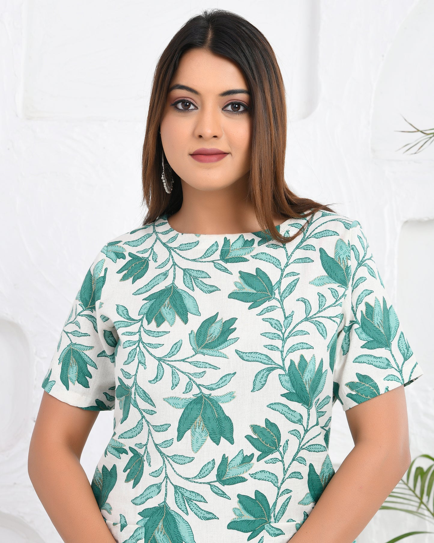 Florabelle Green Cotton Midi Dress