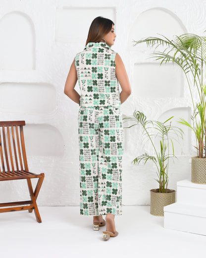 Green Checkered Cotton Co-ord Set