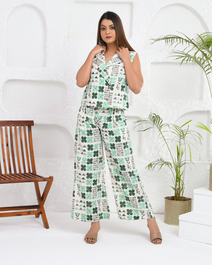 Green Checkered Cotton Co-ord Set