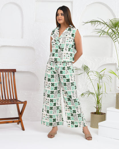 Green Checkered Cotton Co-ord Set