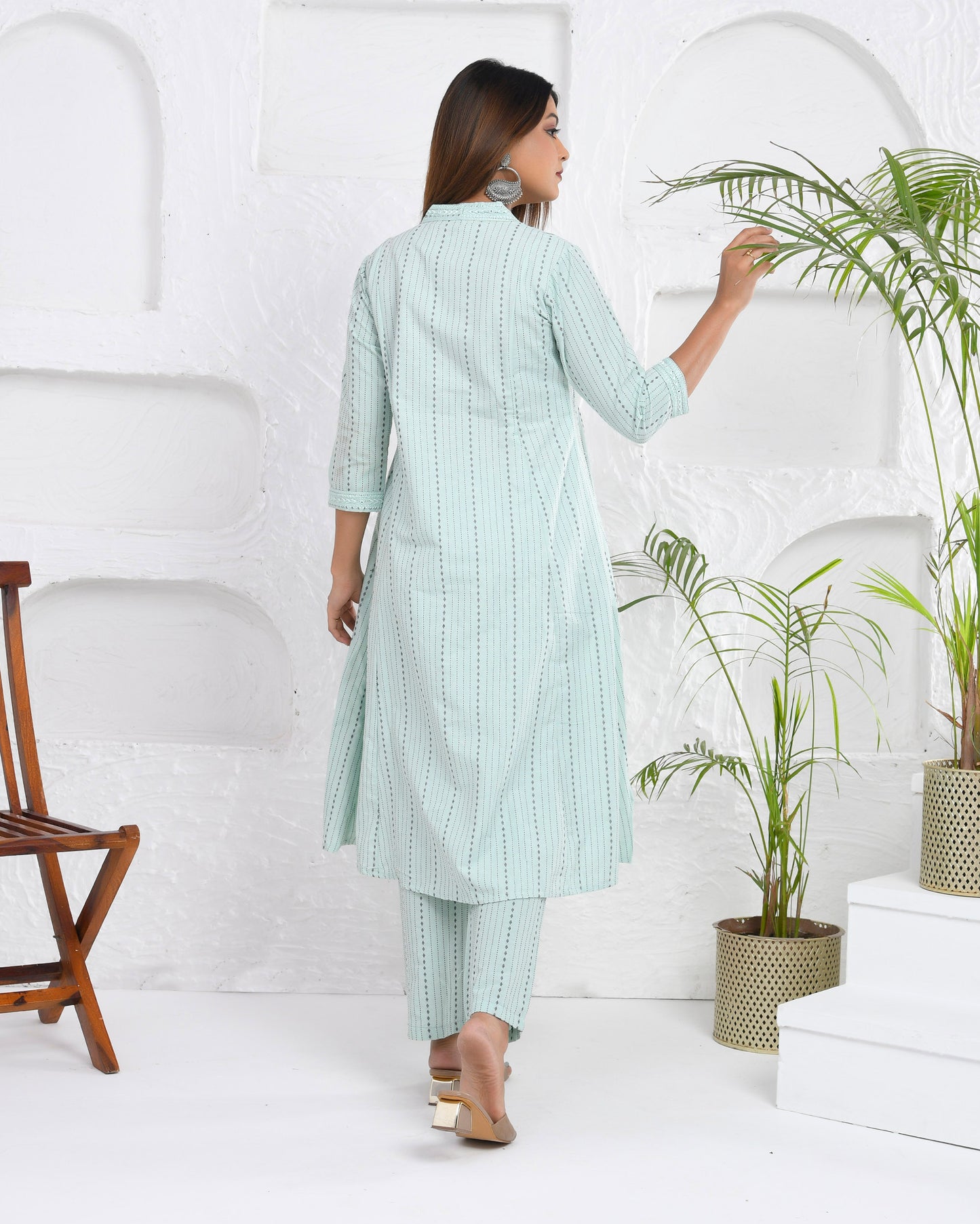 Mint Essence Cotton Kurta with Pants